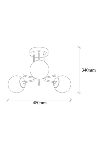 Hanglamp - Goudkleurig - 3 x 100 W