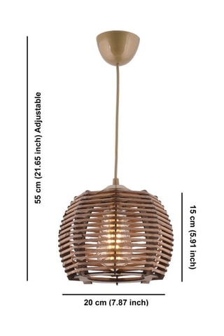 Houten Hanglamp - Bruin - 45 - 60 W