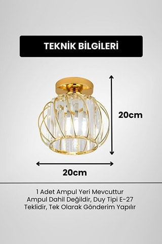 Plafondlamp - Goudkleurig - 40 W