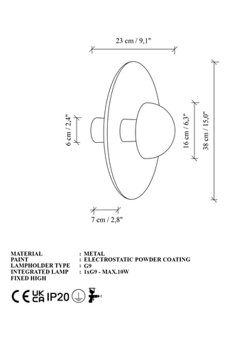 Wandlamp - Koperkleurig