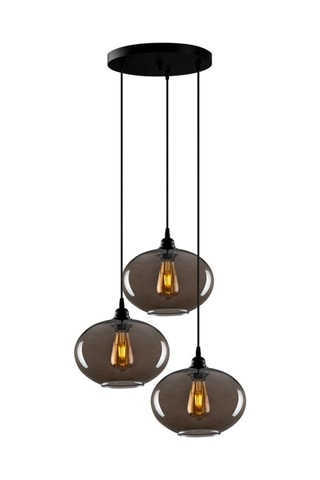 Hanglamp Smoked - Zwart - 3 x 40 W