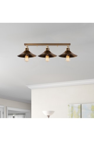 Plafondlamp Berceste - Goudkleurig - 3 x 100 W