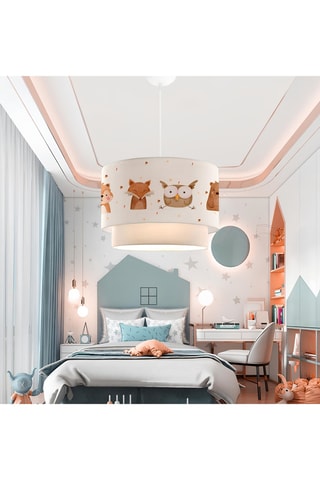 Hanglamp Ayd - Wit en Bruin - 40 W