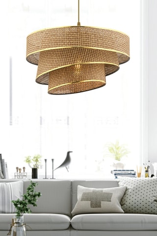 Hanglamp Couper Hazeran - Beige en Goudkleurig - 45 - 60 W