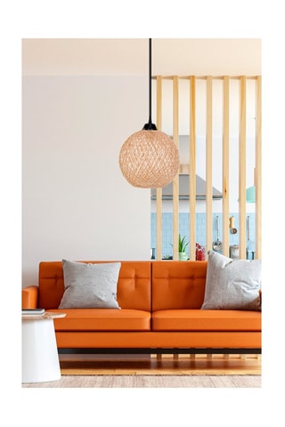 Hanglamp Zwart en Naturel - 45 - 60 W