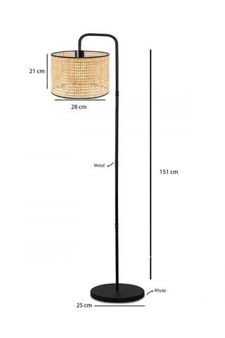 Houten Staanlamp - Naturel en Zwart - 60 W