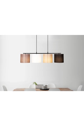 Hanglamp Valiz - Zwart en Beige - 4 x 100 W