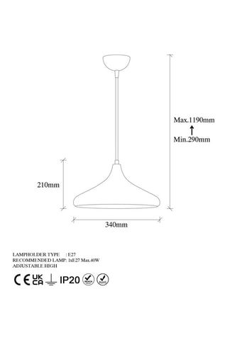 Hanglamp - Goudkleurig en Koperkleurig - 40 W