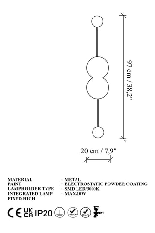 Wandlamp - Goudkleurig