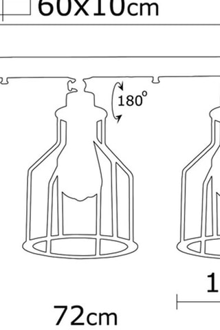 Plafondlamp Alacati - Zwart - 3 x 100 W