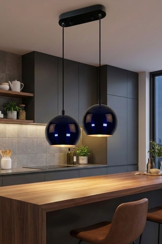 Hanglamp Orbit - Marineblauw - 2 x 40 W