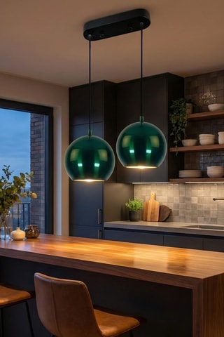 Hanglamp Orbit - Groen - 2 x 40 W