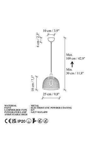 Hanglamp Berk - Zwart - 40 W
