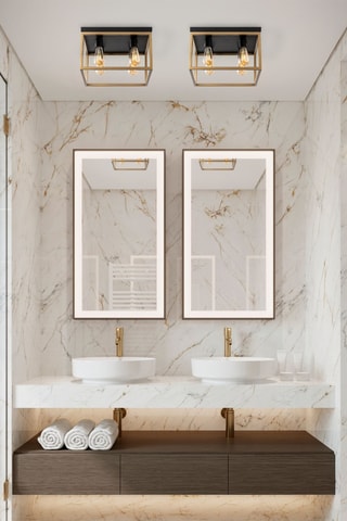 Hanglamp Kafes - Goudkleurig - 4 x 40 W