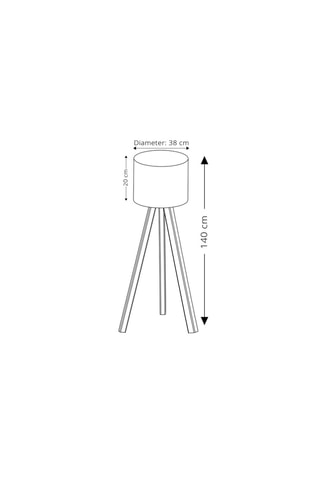 Lampadaire trépied - Marron - 40 W