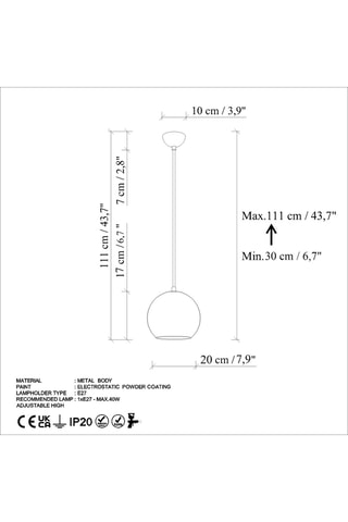 Hanglamp Orbit - Zwart - 40 W