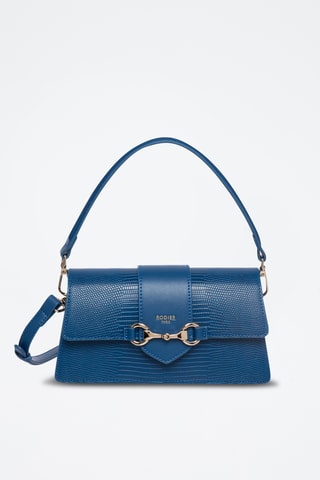 Mala de ombro em couro Capsule - Azul