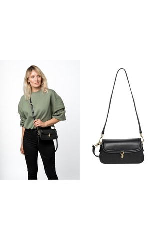 Sac bandoulière en cuir Alisier - Noir