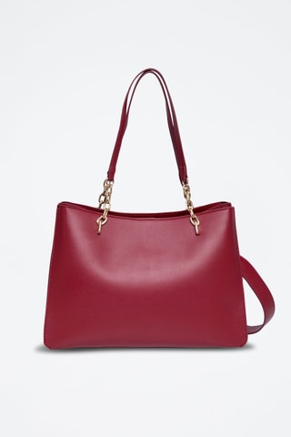 Mala de ombro em couro Nolian - Preto - Bordô