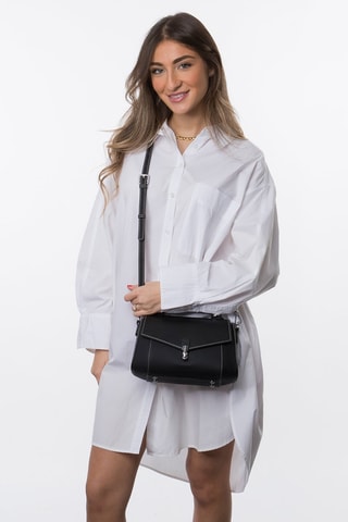 Sac bandoulière en cuir Bingo - Noir