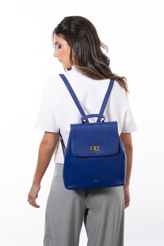 Sac à dos en croûte de cuir Pacha - Indigo