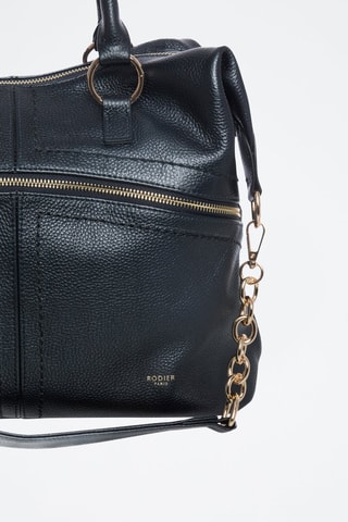 Sac porté épaule en cuir Africa - Noir