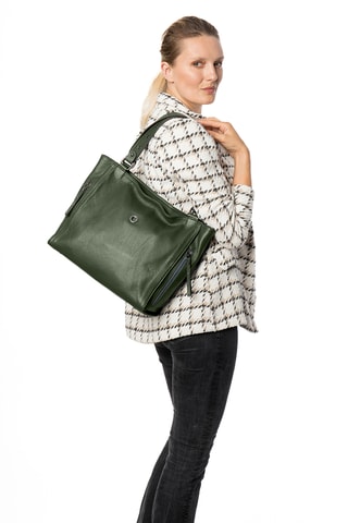 Sac porté épaule en cuir Valois - Kaki