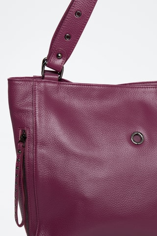 Sac porté épaule en cuir Valois - Violet
