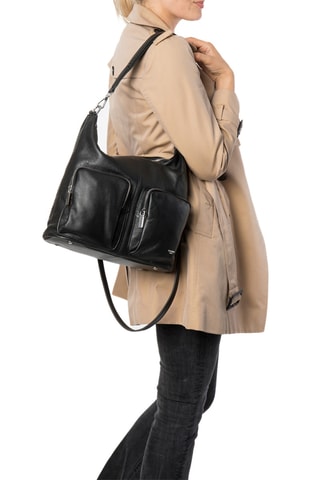 Mala de ombro em couro Lisbonne - Preto