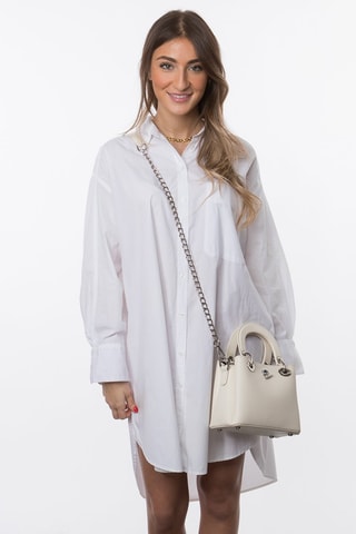 Sac à main en croûte de cuir Crepuscule - Blanc