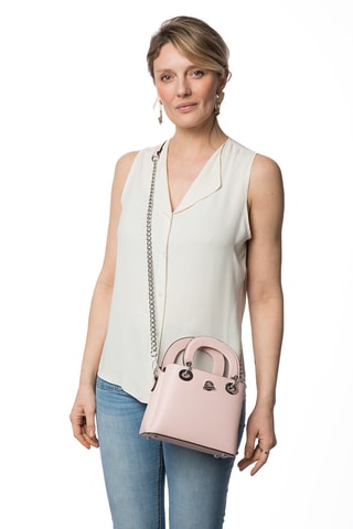 Sac à main en croûte de cuir Crepuscule - Rose clair