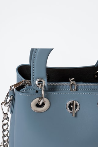 Sac à main en croûte de cuir Crepuscule - Bleu