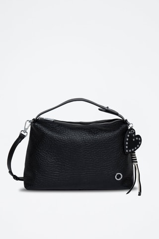 Mala de couro Moresco - Preto - Prateado, branco e preto