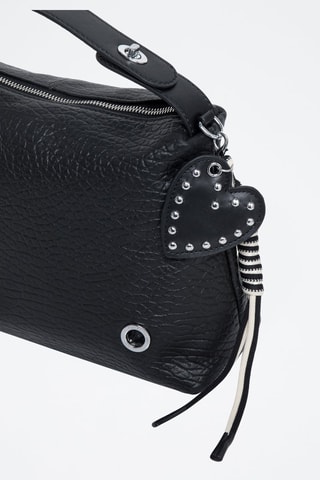 Mala de couro Moresco - Preto - Prateado, branco e preto