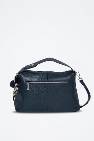 Mala de couro Moresco - Preto - Prateado, azul e preto