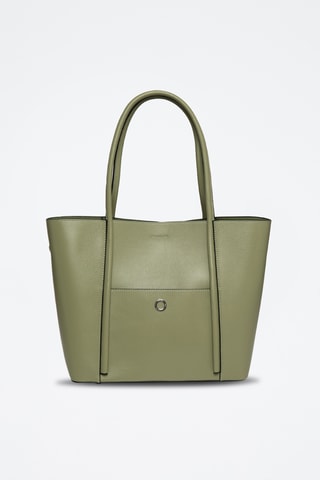 Mala de ombro em couro - Caqui