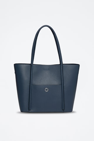 Sac porté épaule en cuir Romance - Bleu marine