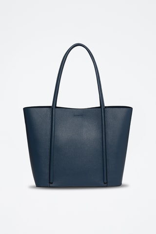 Sac porté épaule en cuir Romance - Bleu marine