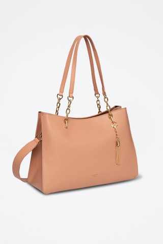 Sac porté épaule en cuir Nolian - Marron clair