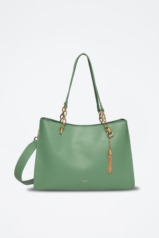 Mala de ombro em couro Nolian - Preto - Verde