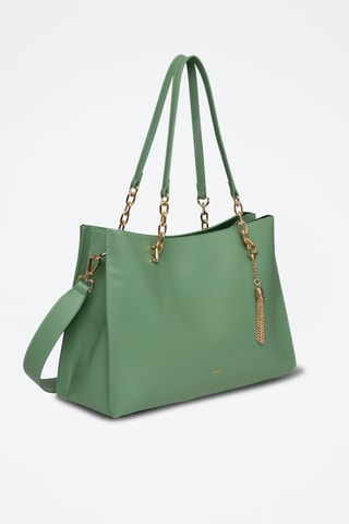 Mala de ombro em couro Nolian - Preto - Verde