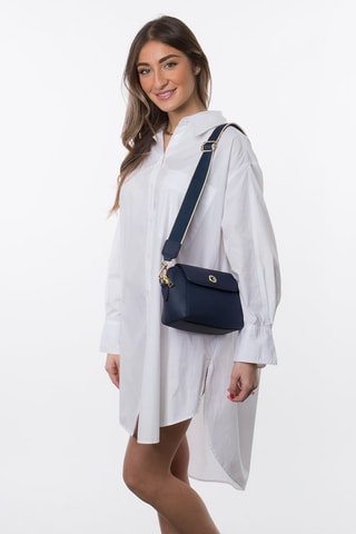 Sac bandoulière en cuir Vegas - Bleu