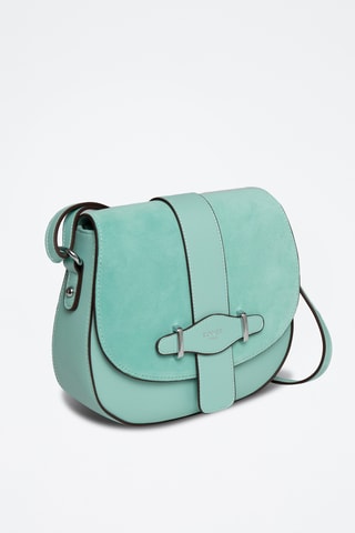 Sac bandoulière en croûte de cuir Cinq - Vert clair