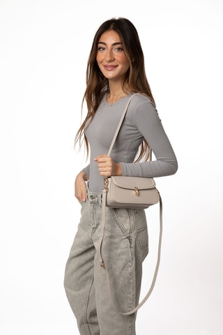 Sac bandoulière en cuir Alisier - Beige