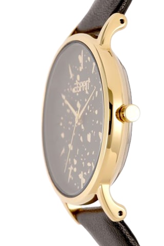 Orologio al quarzo in pelle - Nero e dorato