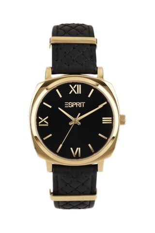 Orologio al quarzo in pelle - Nero e dorato