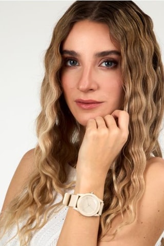 Orologio al quarzo in silicone - Beige