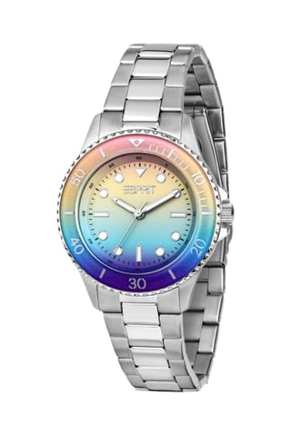 Orologio al quarzo in acciaio - Argentato e giallo