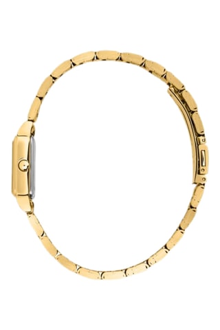 Orologio al quarzo in acciaio - Dorato e arancione