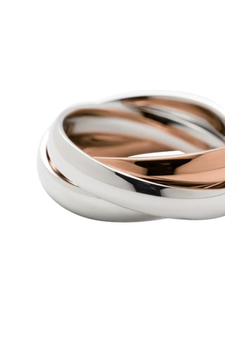 Anillo - Plateado y rosa dorado